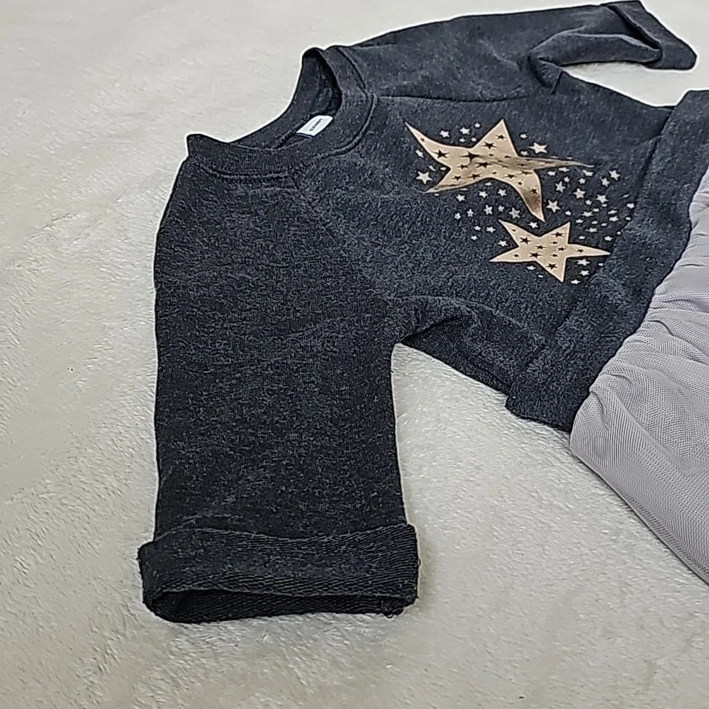 OLD NAVY | Metallic Star Sweatshirt Dress with Tulle Tutu Skirt, Toddler Girls
